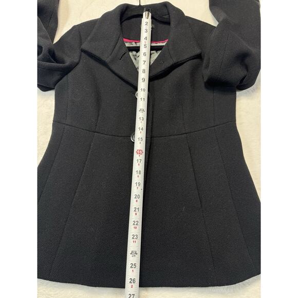 J. Crew Wool Pea Coat Sz 8 Charcoal Black Classic Fall Jacket Coastal Walk Layer - Picture 6 of 7